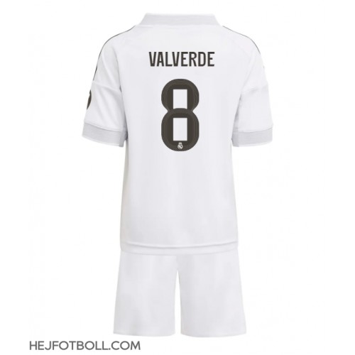 Real Madrid Federico Valverde #8 Hemmadräkt Barn 2025-26 Kortärmad (+ Korta byxor)